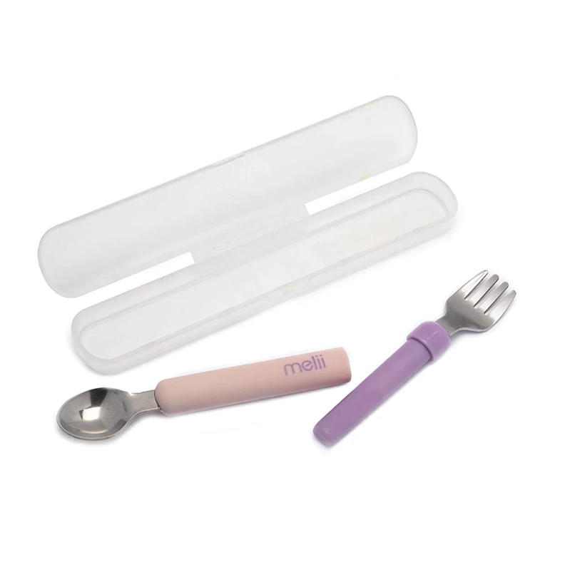 Set Cuchara Y Tenedor Desmontable Rosado-Morado-0