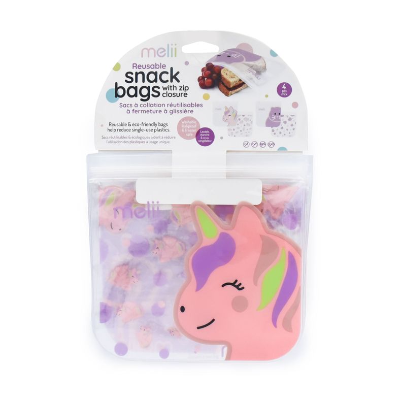 Pack de 4 Bolsas Reutilizables Para Snacks Gato-Unicornio-7