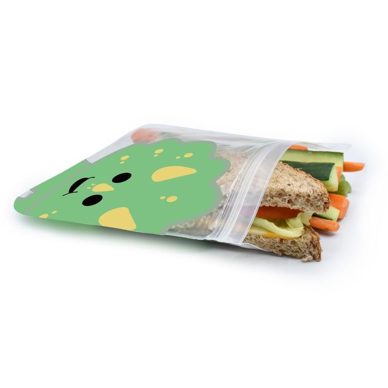 Pack de 4 Bolsas Reutilizables Para Snacks Dino-Leon-2