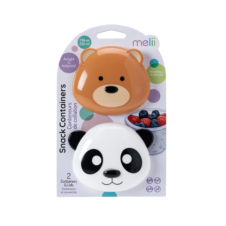 Pack De 2 Contenedores Para Snacks Oso-Panda Surtido
