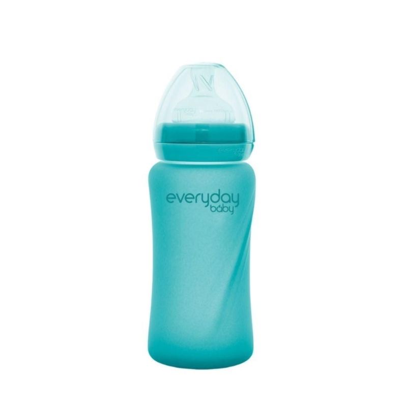 Mamadera De Vidrio Termosensible 240ml Turquesa-0