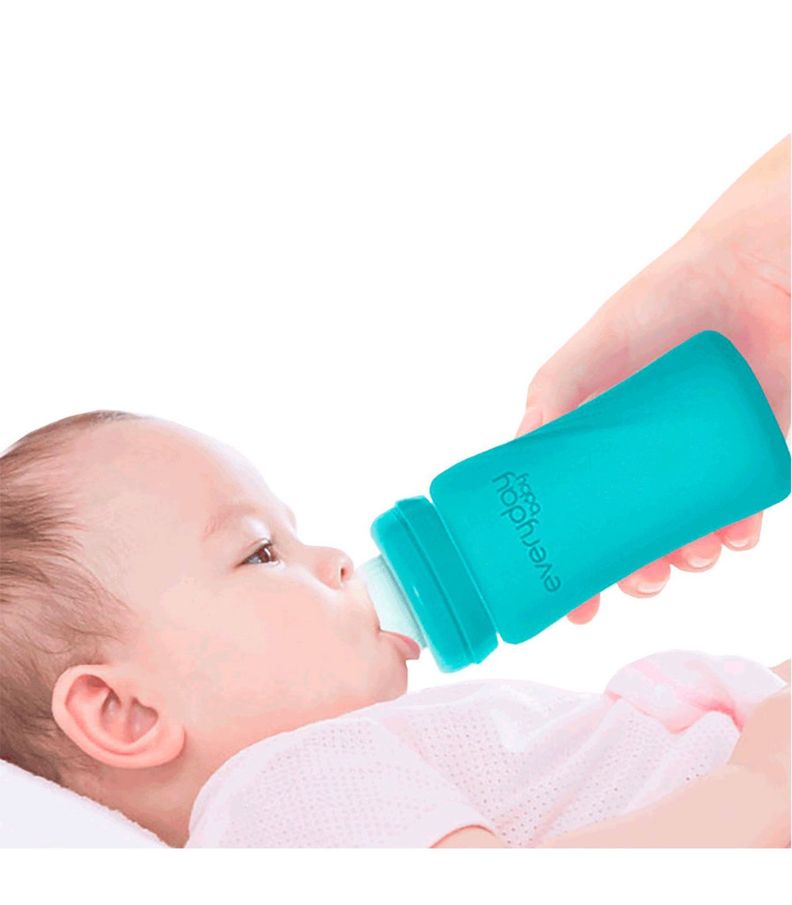 Mamadera De Vidrio Termosensible 240ml Turquesa-2