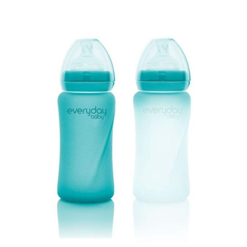 Mamadera De Vidrio Termosensible 240ml Turquesa-1