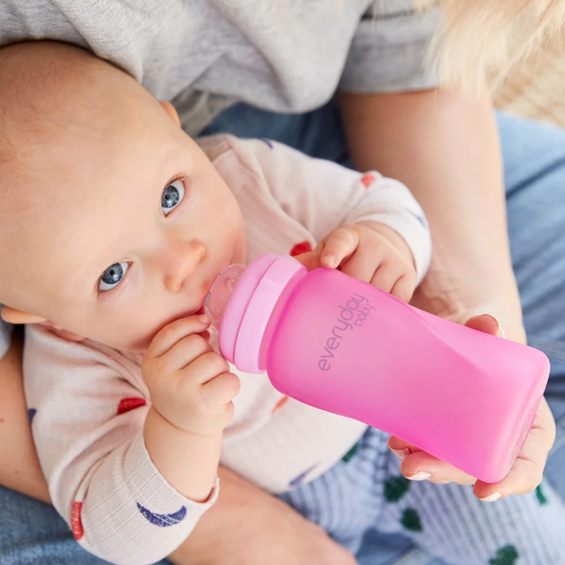Mamadera De Vidrio Termosensible 240ml Rosado -3