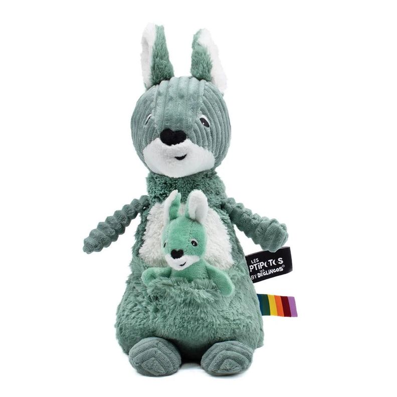 Peluche Canguro Allezou Mama y Bebe - Verde