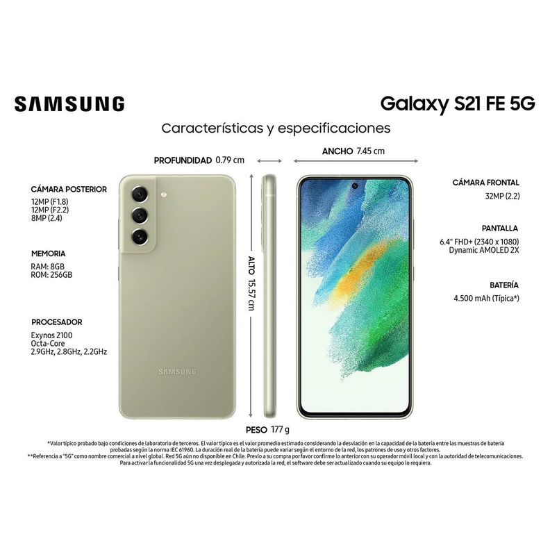 Samsung Galaxy S21 FE 5G 256GB - Verde - Reacondicionado-1
