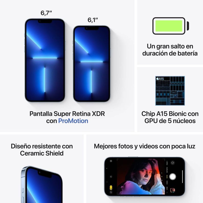 iPhone 13 Pro Max 128GB - Sierra Blue - Reacondicionado-6