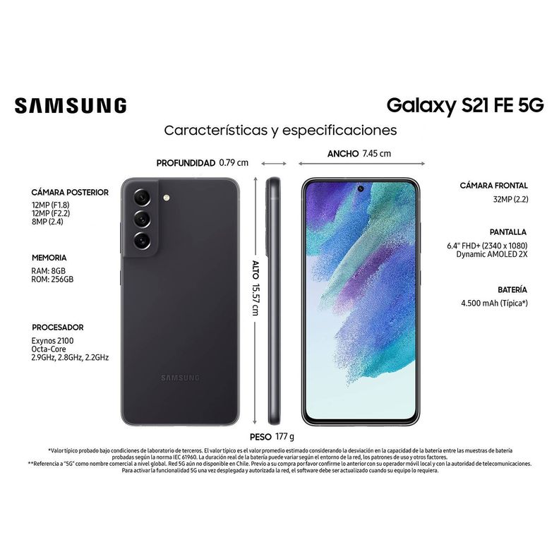 Samsung Galaxy S21 FE 5G 128GB - Negro - Reacondicionado-2