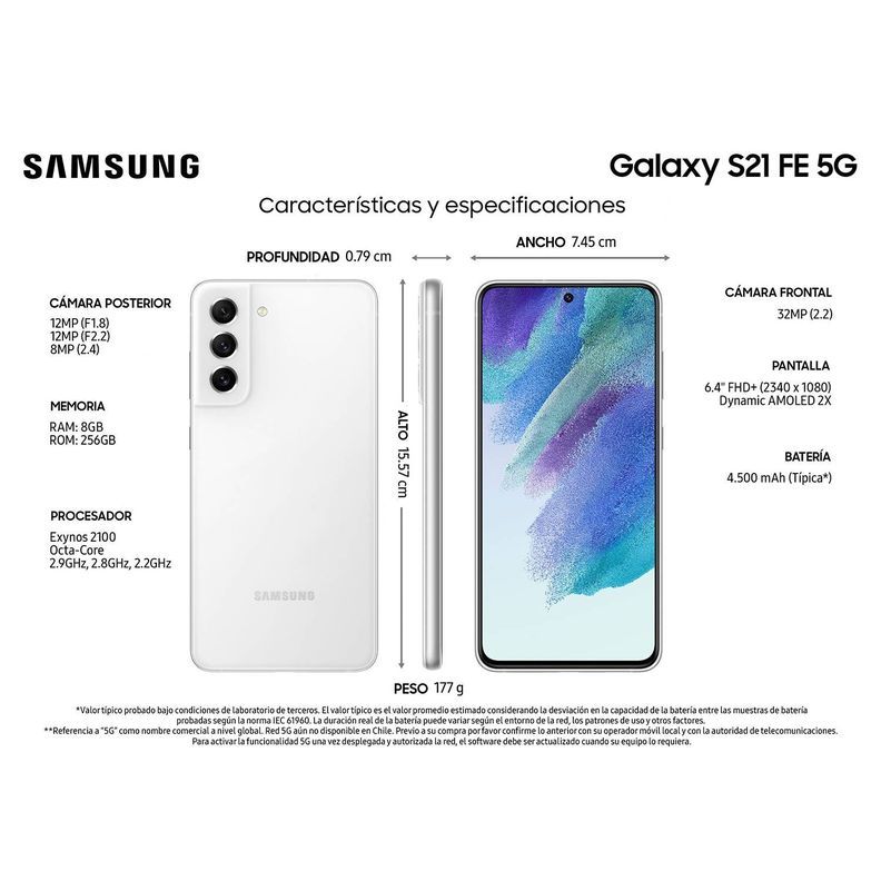 Samsung Galaxy S21 FE 5G 256GB - Blanco - Reacondicionado-1
