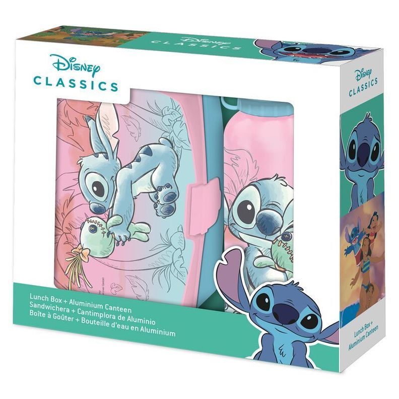 Sandwichera + Botella aluminio Stitch Disney 500ml-0