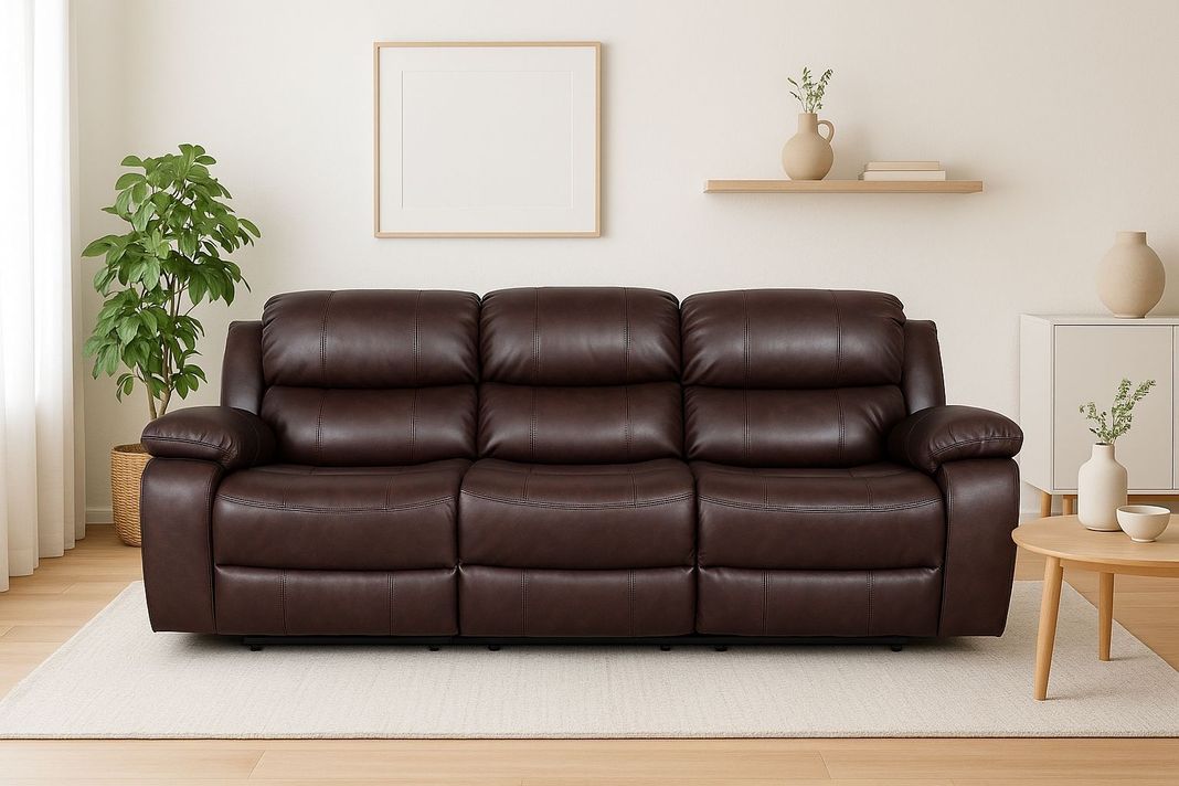 Sofa Berger reclinable 3 cuerpos color Brown
