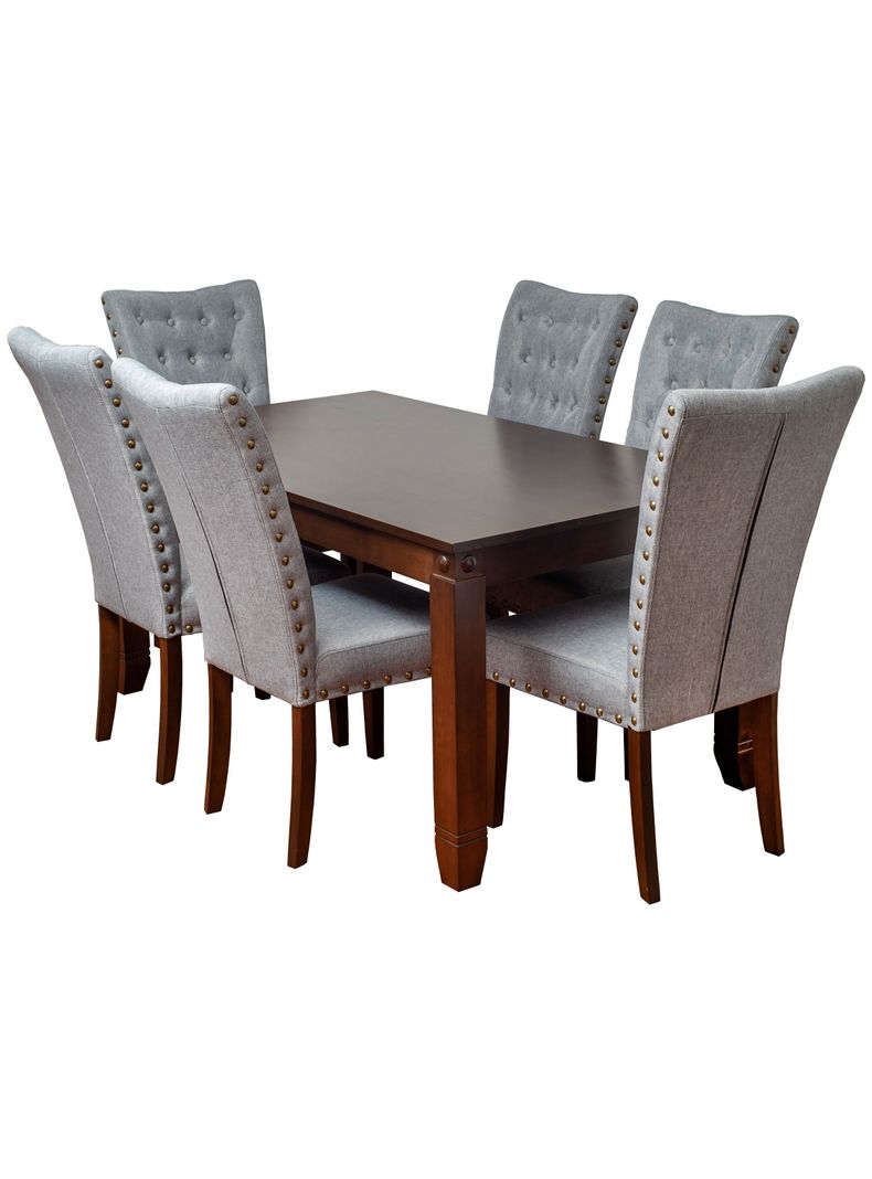 Comedor de madera 6 sillas  modelo Grecia Silver-1