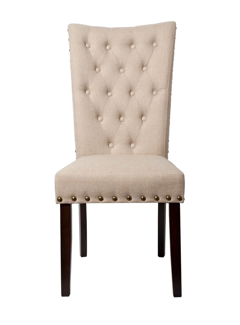Comedor de madera con 6 sillas  Capitoné Beige-7