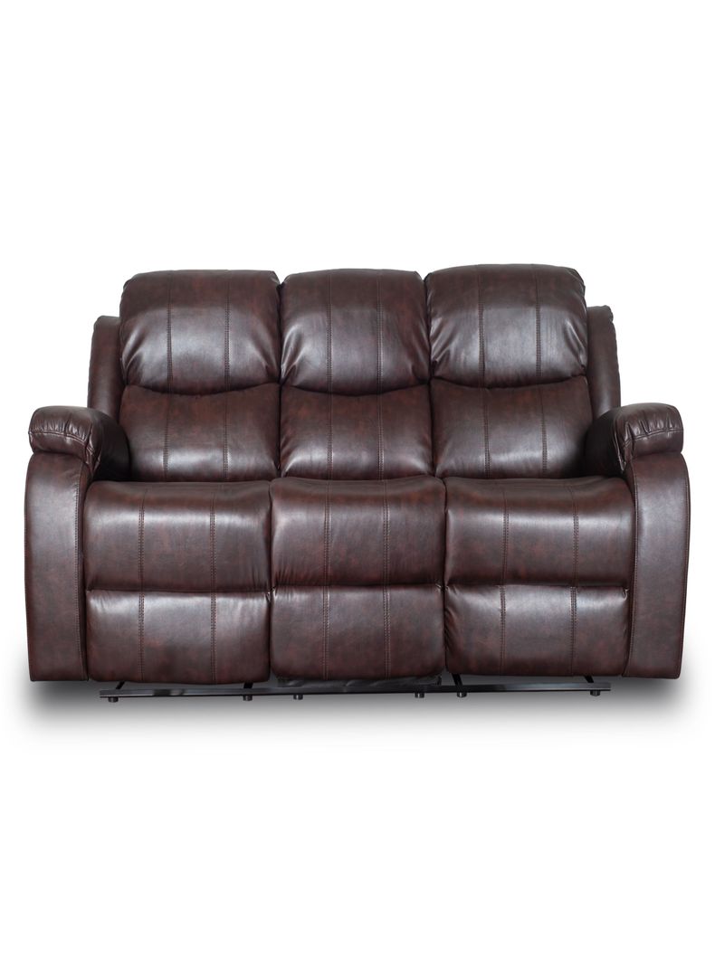 Pack Berger reclinable 3 cuerpos mas dos sofas de  cuerpo ( 3+1+1) color Brown dark-1