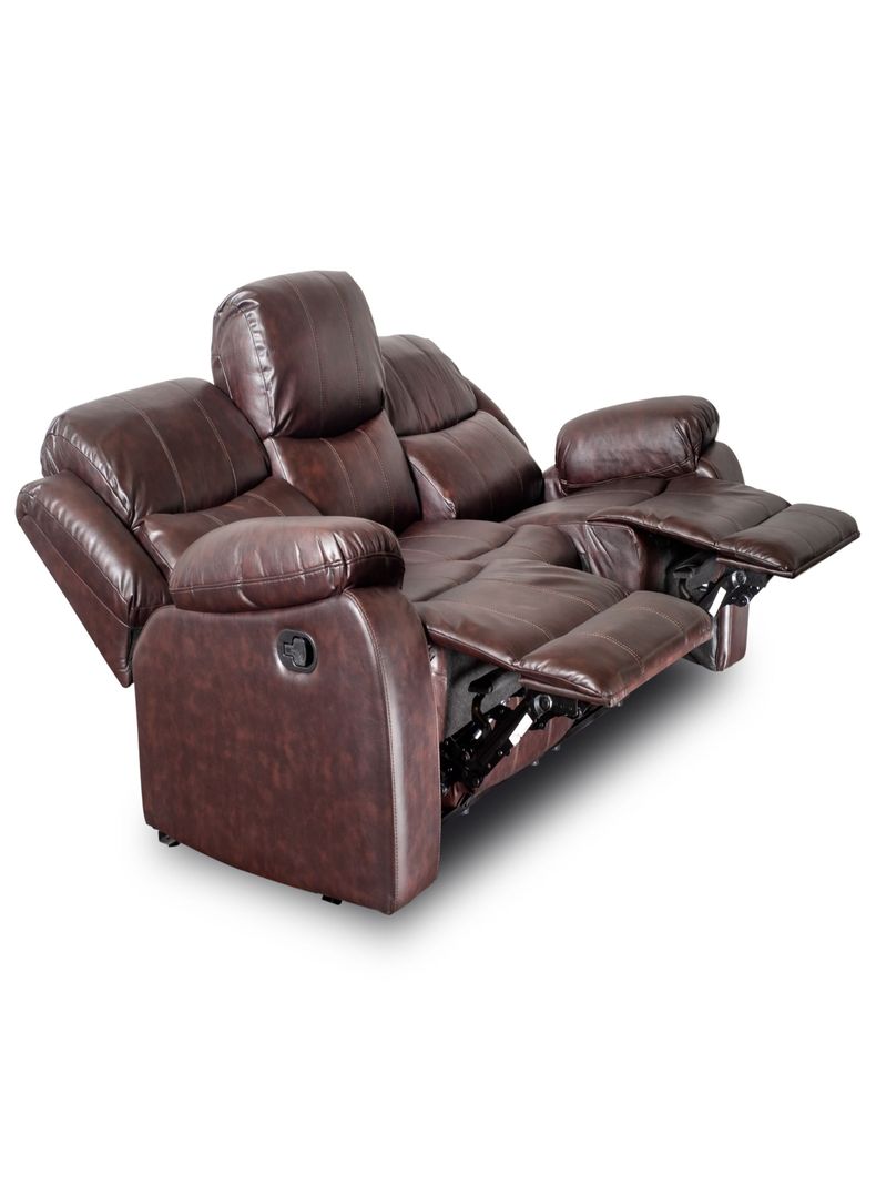 Pack Berger reclinable 3 cuerpos mas dos sofas de  cuerpo ( 3+1+1) color Brown dark-2