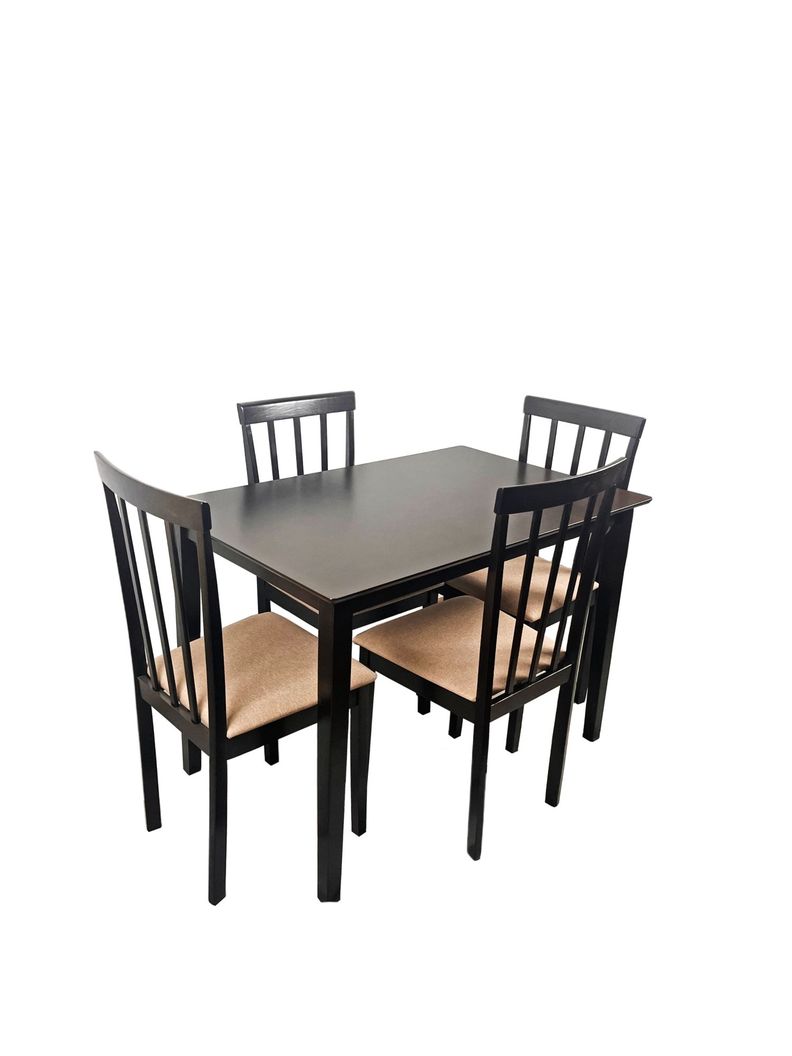 Comedor madera 4 sillas color chocolate modelo Madrid-0