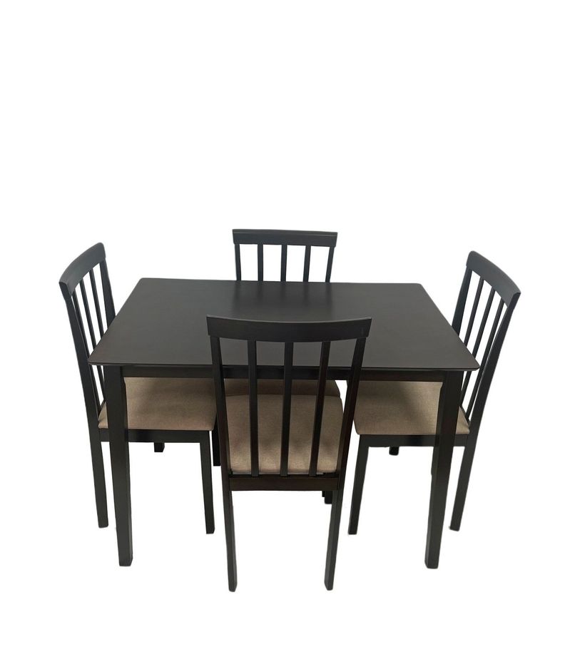 Comedor madera 4 sillas color chocolate modelo Madrid-1