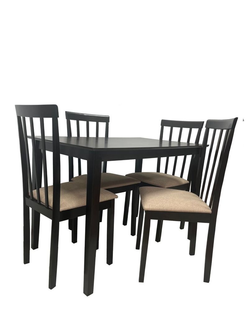 Comedor madera 4 sillas color chocolate modelo Madrid-3