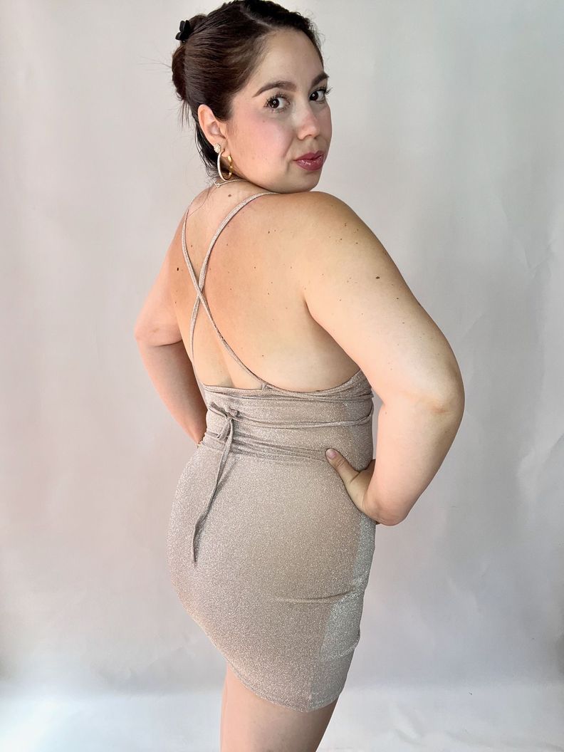 Vestido Mujer Mariposa Brillos-4