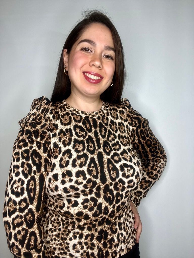Polera Manga Princesa Leopardo-3