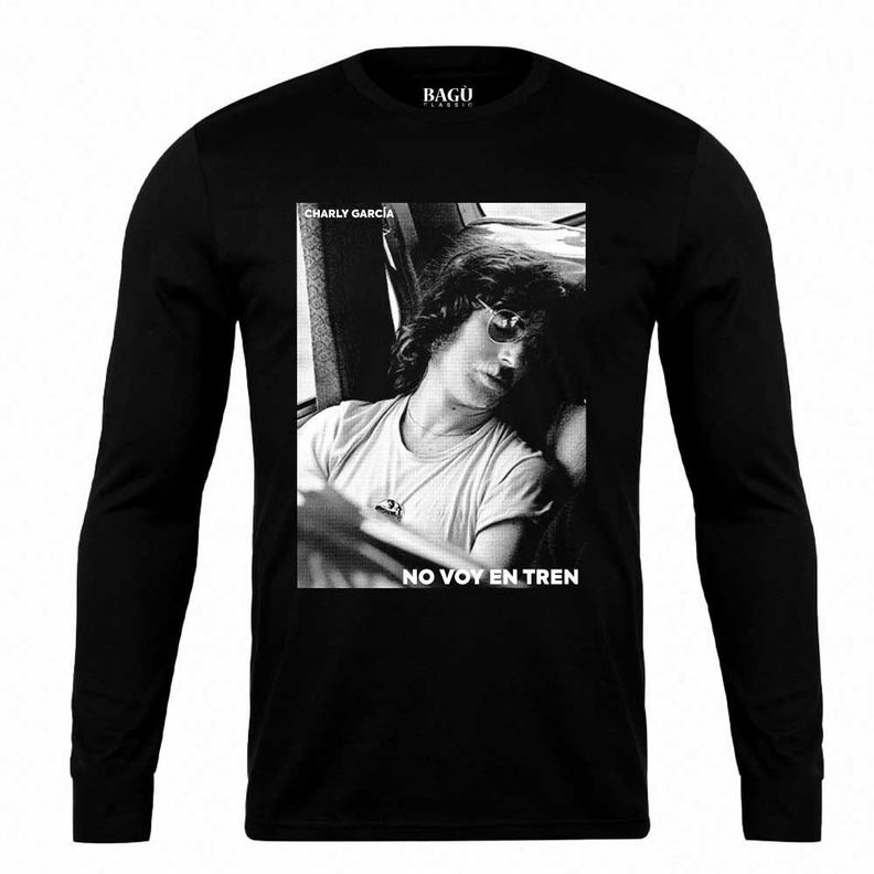POLERA ESTAMPADA CHARLY GARCIA NO VOY EN TREN MANGA LARGA-0
