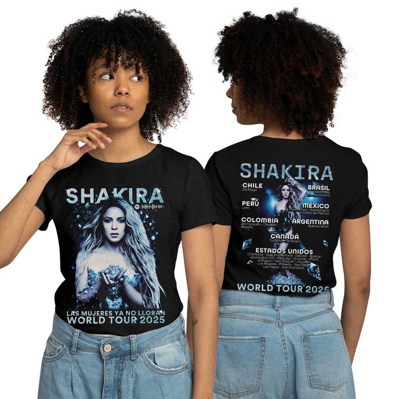 Polera Estampada Mujer 3d Shakira 1070 World Tour 2025 Qr-0