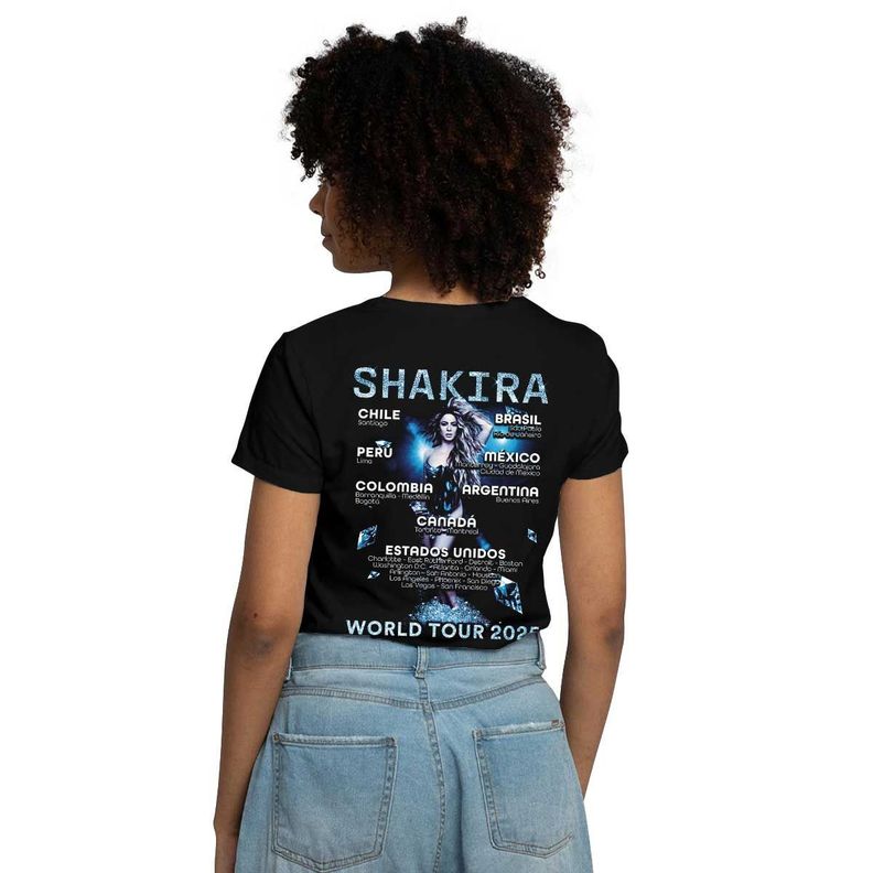 Polera Estampada Mujer 3d Shakira 1070 World Tour 2025 Qr-2