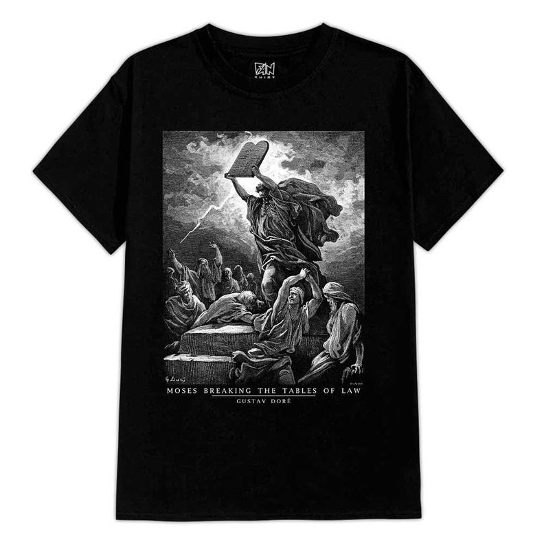 POLERA ESTAMPADA DORE GUSTAV MOSES BREAKING THE TABLES OF THE LAW-0