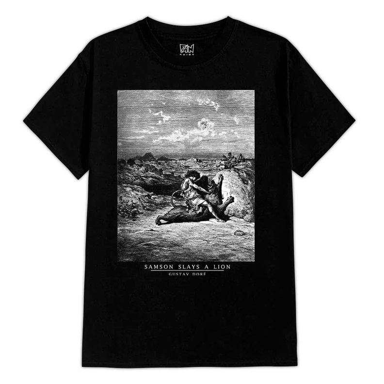 POLERA ESTAMPADA DORE GUSTAV SAMSON SLAYS A LION-0