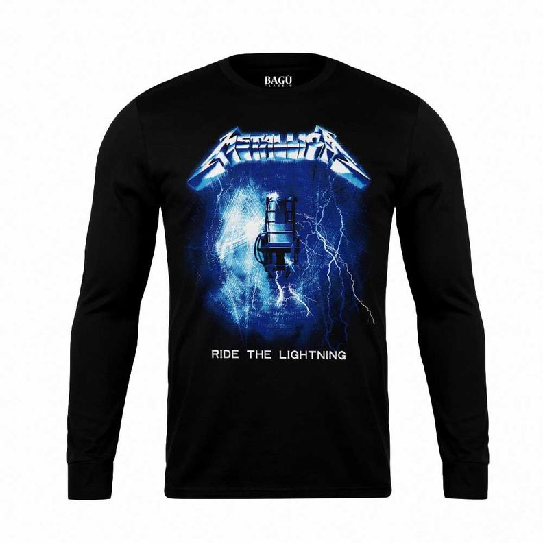 POLERA ESTAMPADA METALLICA RIDE THE LIGHTHING MANGA LARGA-0