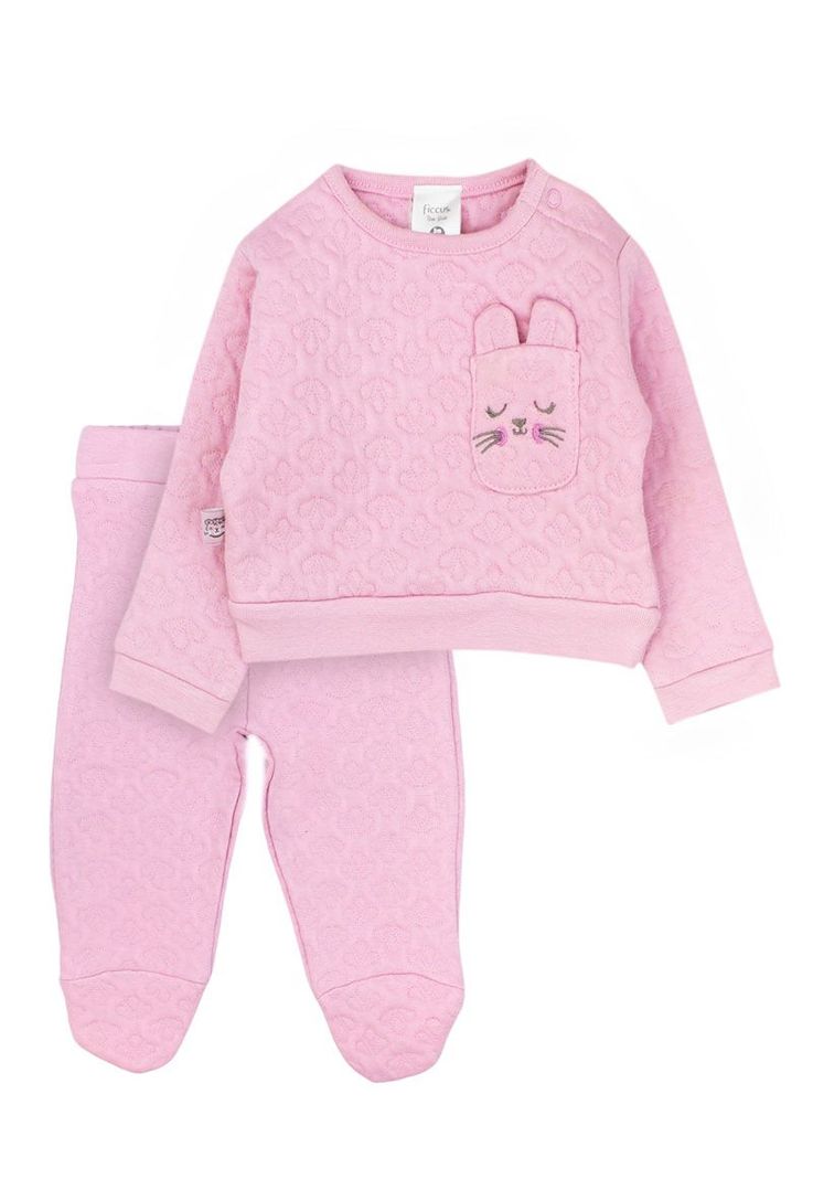 Conjunto newborn niña textura kitty 121-0