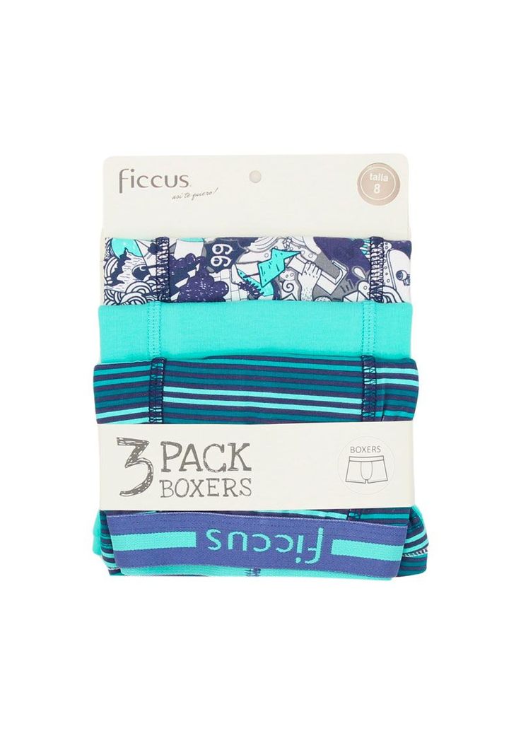 Pack triple boxers kids niño ficcus 639ñ-0