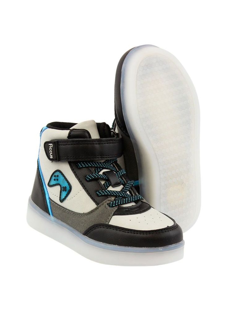 Zapatilla led  caña velcro elástico w24 niño 958-3