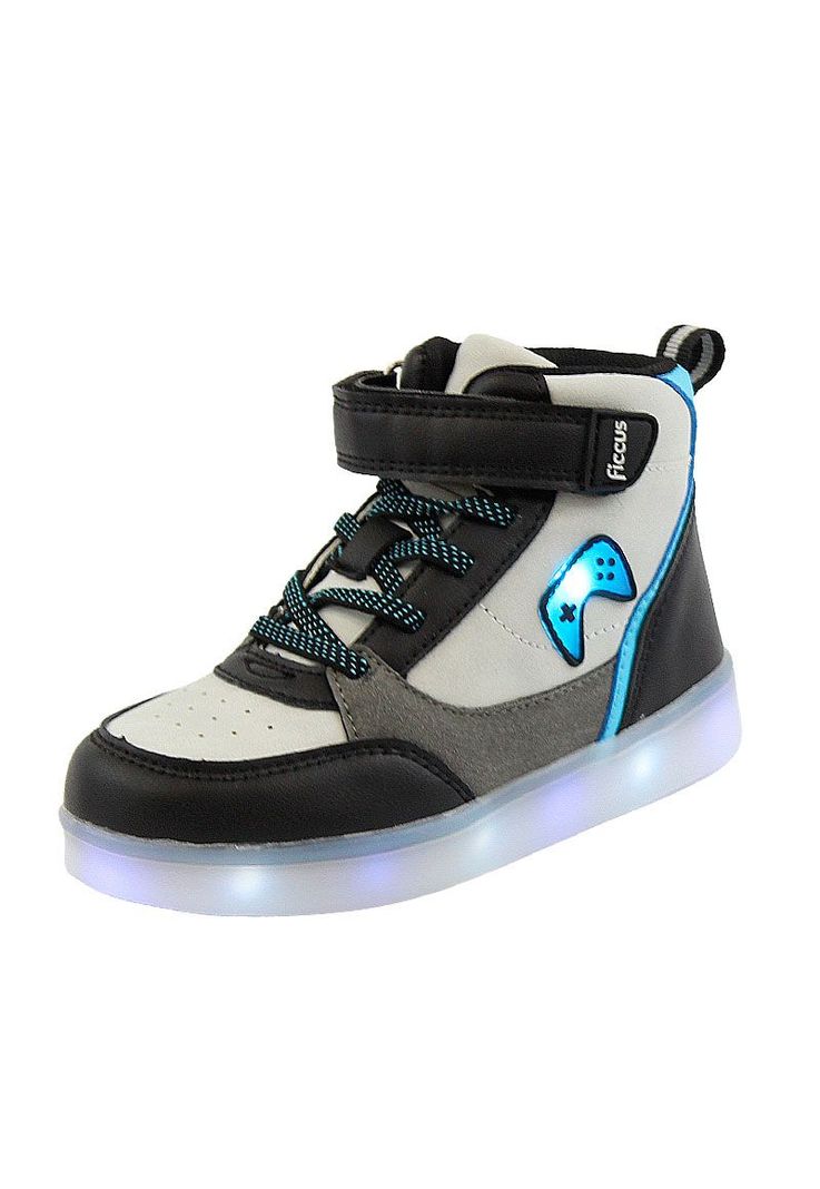 Zapatilla led  caña velcro elástico w24 niño 958-1