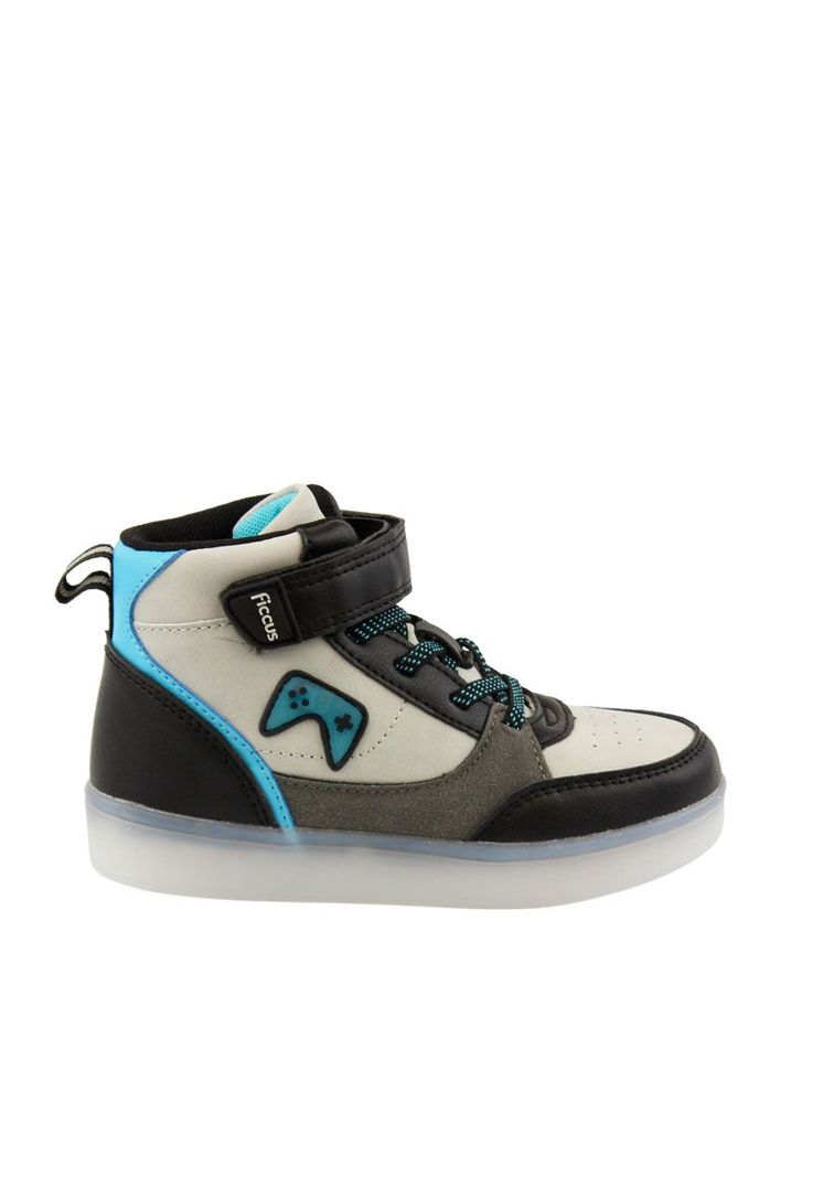 Zapatilla led  caña velcro elástico w24 niño 958-0
