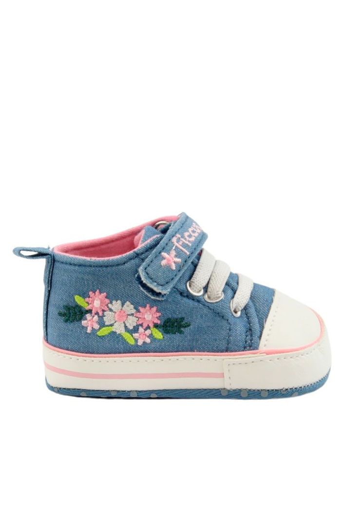 Zapatilla caña velcro elástico newborn niña 802-3