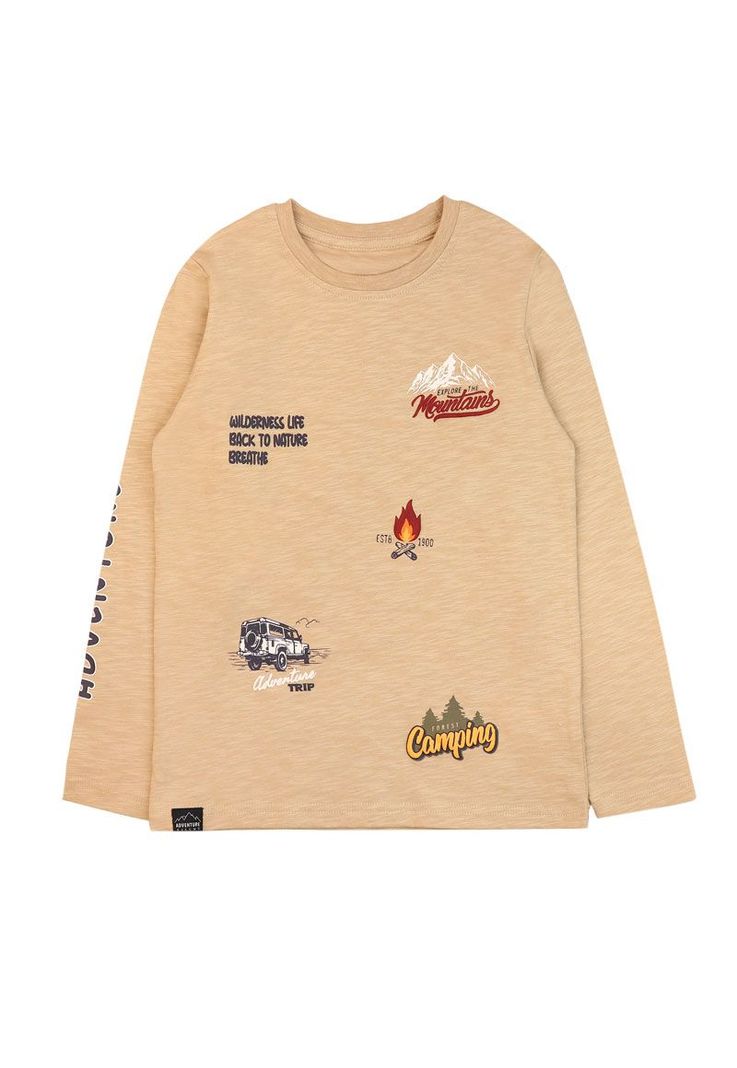 Polera kids nino slub adventure 230R Beige 2