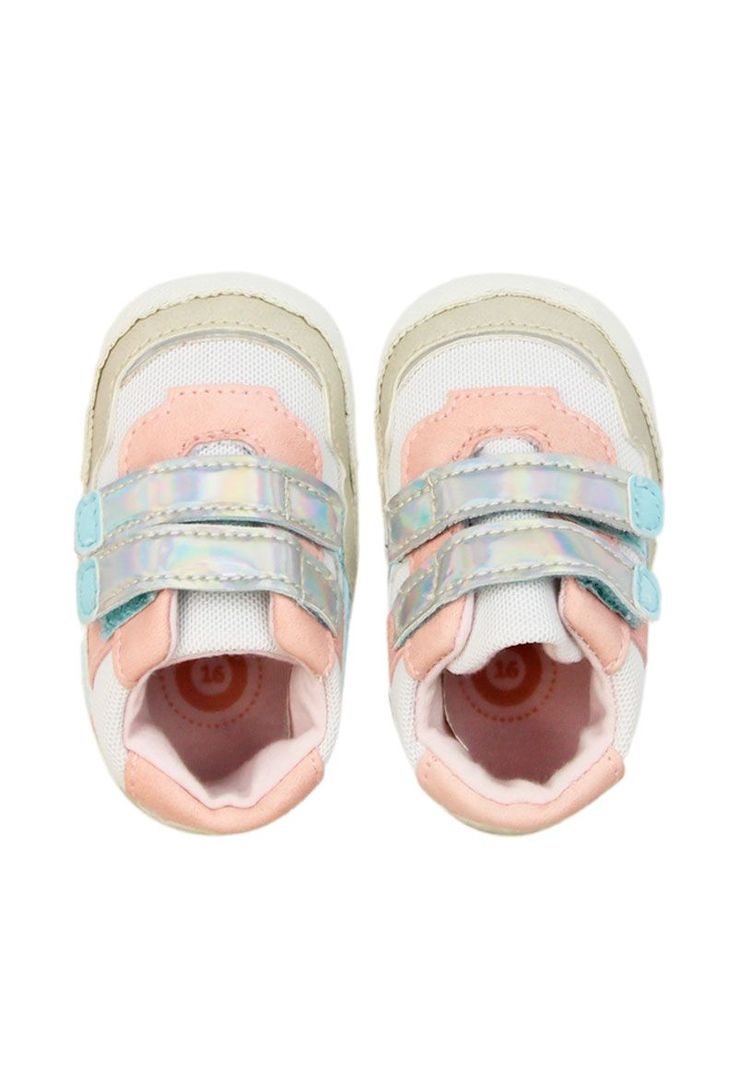 Zapatilla caña velcro elástico newborn niña 801-1