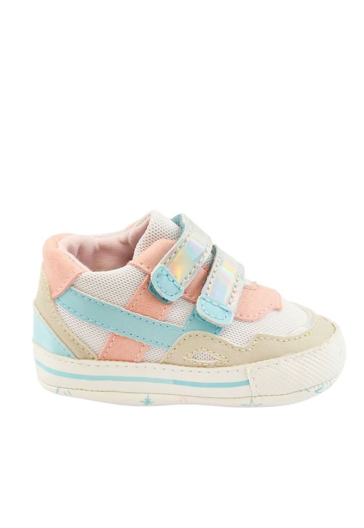 Zapatilla caña velcro elástico newborn niña 801-3