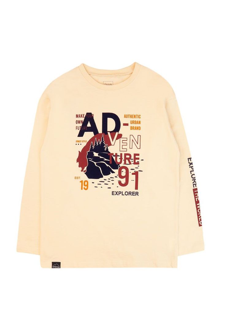 Polera jr nino estampada adventure 336v Blanco 8