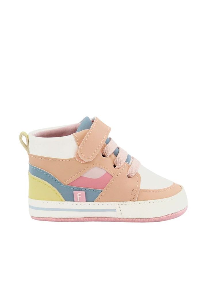 Zapatilla caña velcro elástico new born niña 802-0