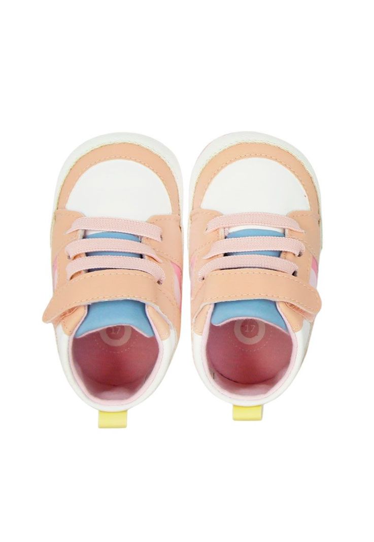 Zapatilla caña velcro elástico new born niña 802-2