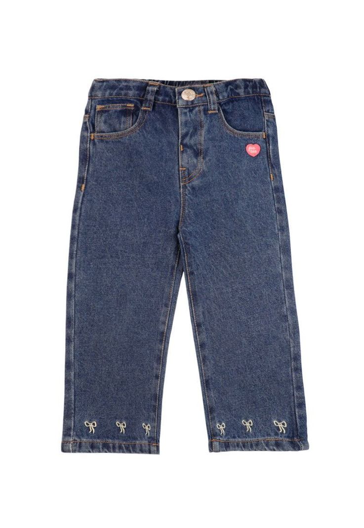 Jeans bebe nina bordado squad 190 Azul 3 A 6 Meses