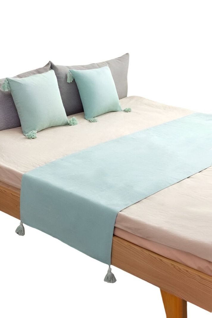  PIECERA DE CAMA DECORATIVA MODELO LINO CELESTE-2
