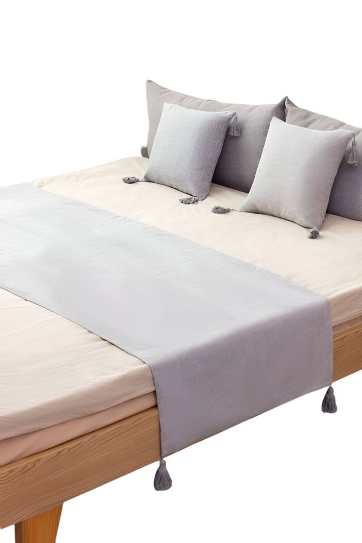  PIECERA DE CAMA DECORATIVA MODELO LINO GRIS-1