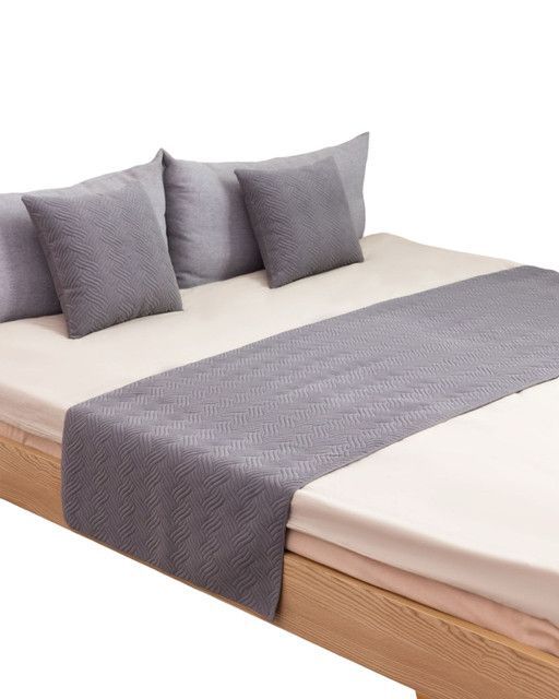 PIECERA DE CAMA DECORATIVA MODELO PLUSH GRIS-2