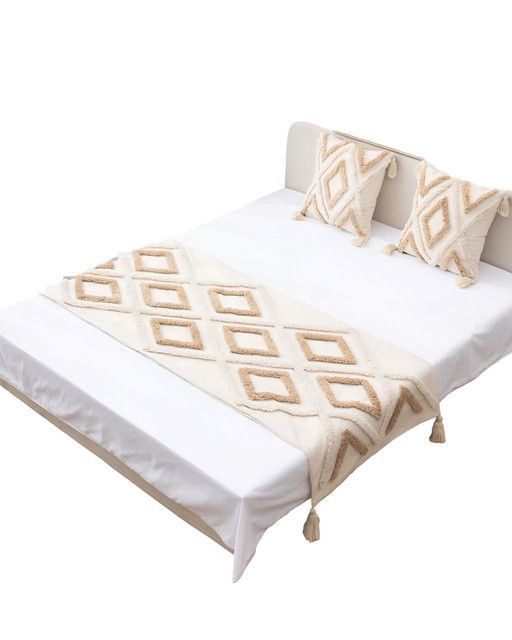 JUEGO DE PIECERA DE CAMA  2 FUNDAS MODELO BOHO F05-2