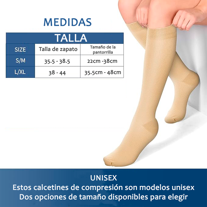 Calcetines Media Compresion Anti Varices Pack 3 Unid L/XL-1
