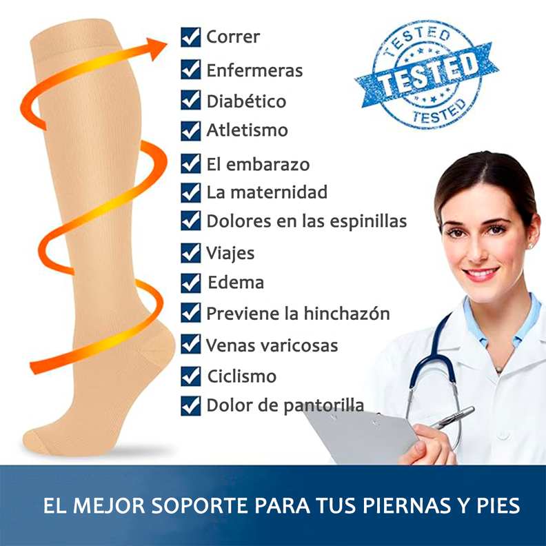 Calcetines Media Compresion Anti Varices Pack 3 Unid L/XL-6