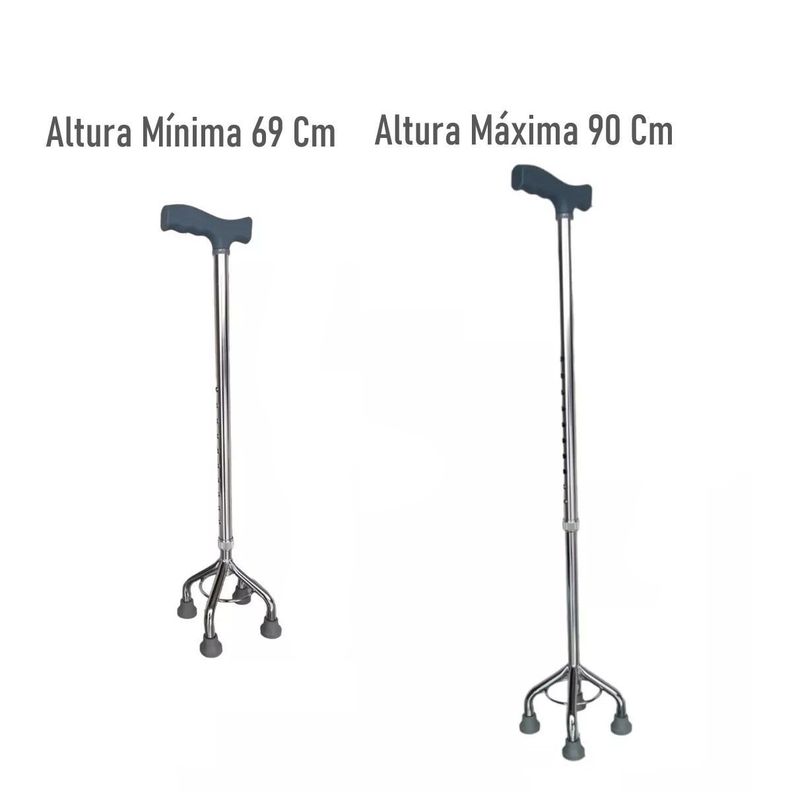 Baston Ortopedico Cuadruple 4 Patas Altura Regulable Tipo T-2